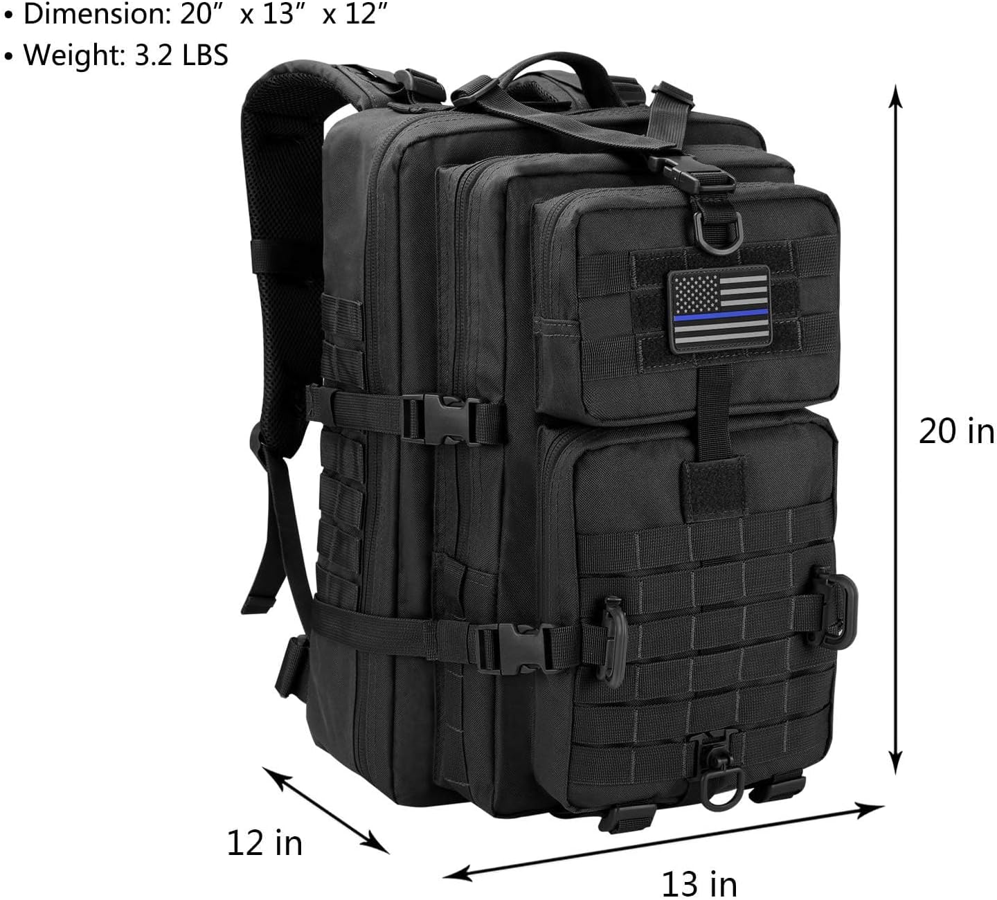 MOLLE Assault Pack, Tactical Backpack Military Army Camping Rucksack, 3-Day Pack - Image 2